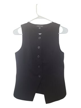 Moa Moa Black Sleeveless Button-Front Top